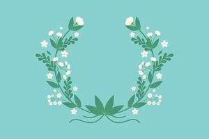 Spring art Flower with leaves botanical vector