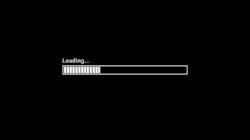 Carregando Barra animação em Preto e branco fundo adequado para local na rede Internet, tecnologia conceitos, Programas desenvolvimento, progresso indicação gráficos, Carregando conceitos, e progresso Barra aproximando-se conclusão video