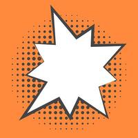Empty Speak bubble with halftone shadows. Cartoon chatting box, message text, dialog vector