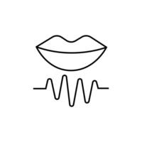 Stylized lips with sound wave illustration representing communication and expression vector