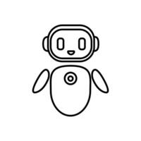 Cute cartoon robot character with a smiling face and rounded design, isolated on a white background vector