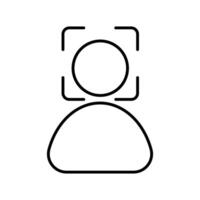 Simplified icon representing a person with focus outline in a minimalist design aesthetic vector