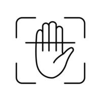 Hand gesture indicating stop, designed in a minimalistic style for modern user interfaces vector