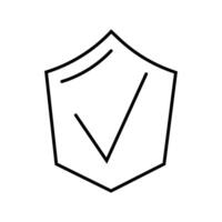A simple checkmark inside a shield symbolizing security and verification in digital contexts vector