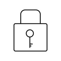 Simple outline of a padlock with a keyhole representing security and protection concepts vector