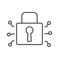 Digital padlock symbolizing data protection and cybersecurity in modern tech vector