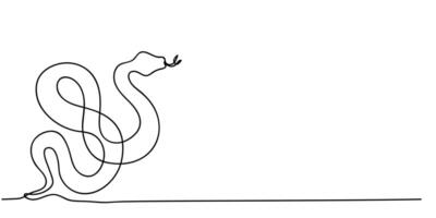 A minimalist line drawing of a snake coiling on a surface with its tongue extended vector