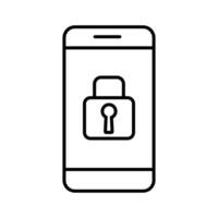 Modern smartphone displaying a locked screen with padlock icon symbolizing security and privacy vector
