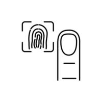 Digital fingerprint scanning process showcased with a highlighted fingerprint capture vector