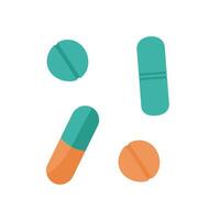 Colorful capsules and tablets arranged on a clean surface, illustrating medication concepts vector