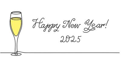 Celebrate the arrival of 2025 with a toast and cheerful greetings for the New Year vector