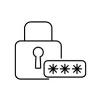 A secure padlock and password symbol representing digital safety in cybersecurity practices vector