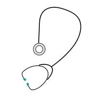 Stethoscope with earpieces and diaphragm on a plain background for medical illustration vector