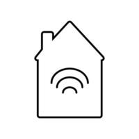 Simplified outline of a house with Wi-Fi signal indicating modern connectivity at home vector