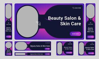 Beauty salon web set banner design for social media post, beauty and spa web bundle banner design, fully editable eps 10 file format vector
