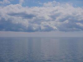 Seascape under a cloudy sky. View from a cruise ship from Frederikshavn to Gothenburg photo