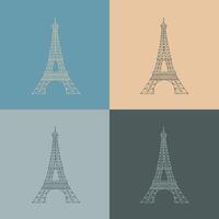 Pattern Paris geometric. Seamless abstract vintage background with architecture symbol of Paris city Eiffel Tower for print fabric or textile and shopper bags vector
