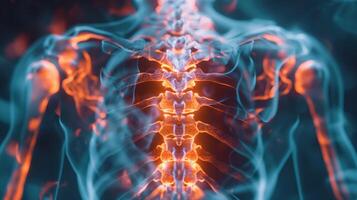 3D X-Ray Displaying Lumbar Spine Pain and Joint Inflammation photo