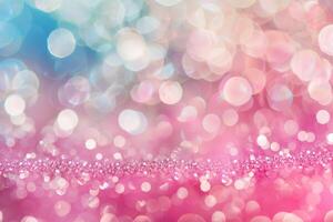 Abstract Pink And White Sparkling Glitter Background With Bokeh Effect photo