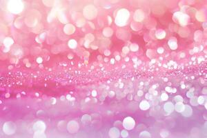 Pink and White Sparkling Glitter Bokeh Background for Festive and Romantic Occasions photo