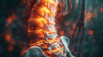 3D X-Ray Image of Lumbar Spine Highlighting Pain and Inflammation photo