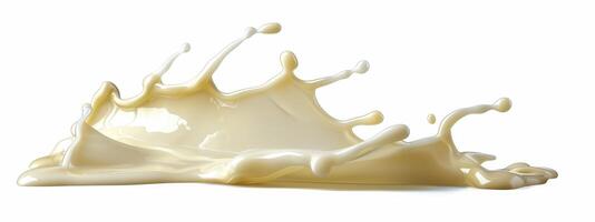 Glossy Cream Splash Floating Against a Pure White Background photo