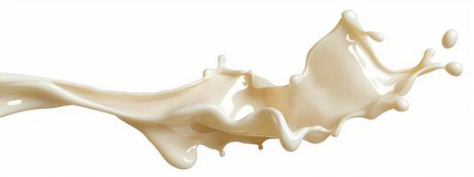 Splash of Glossy Cream Against White Background - Abstract Liquid Art photo