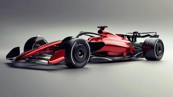 Sleek Red Formula 1 Race Car Displaying Modern Aerodynamic Design and High Performance photo
