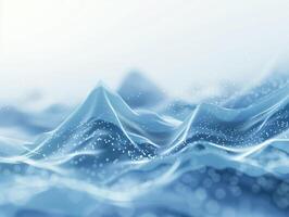Abstract Minimalist Visual of Blue Waves and Sparkling Particles in Motion photo
