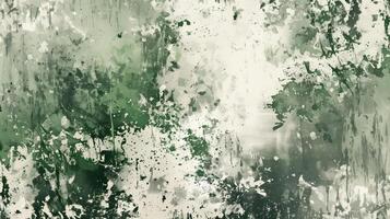 Abstract Green and White Grunge Splatter Background with Textured Artistic Design photo