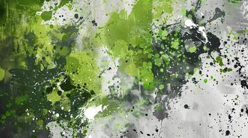 Abstract Green and White Grunge Splatter Background with Artistic Design photo