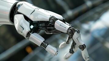 Futuristic Robotic Hand with Advanced Artificial Intelligence and Technological Innovations in Robotics and Automation photo