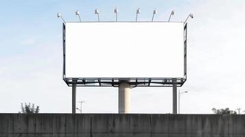 Blank Advertising Billboard Mockup on a White Background for Business Promotions and Marketing Campaigns photo