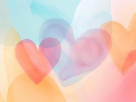 vistoso pastel corazón formas en suave antecedentes para inspirador y romántico temas foto
