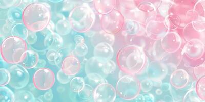 Vibrant Pink and Light Blue Bubbles Pattern in a Playful and Dreamy Abstract Design photo
