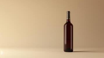 Rendered Bottle Of Wine On A Solid Background With Minimalistic Design And Elegant Appeal photo