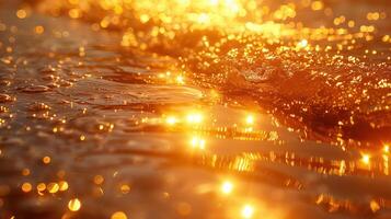 Glossy High-Quality Yellow Glitter Waves Reflecting Luxurious Golden Light photo