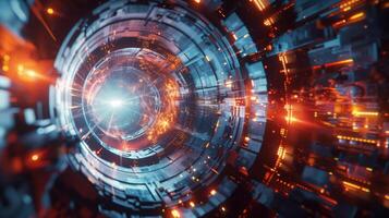 Futuristic Energy Facility With Advanced Technology and Dynamic Light Effects in a Research Environment photo