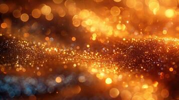 Luxurious Yellow Glitter Background with Glossy High-Quality Bokeh Effect for Elegant and Festive Designs photo
