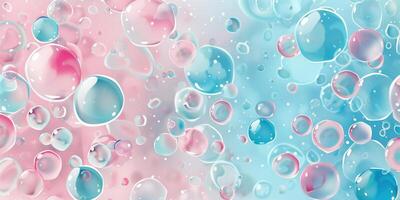 Abstract Pink and Light Blue Bubbles Pattern with a Carbonated Effervescent Design Background photo