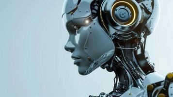 Futuristic Robot Profile Showcasing Advanced Technology and Innovation in Artificial Intelligence Design photo