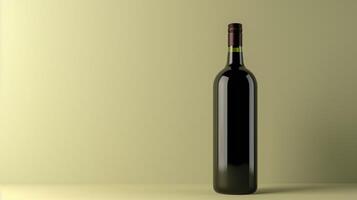 Elegant Rendered Bottle Of Wine On A Minimalist Solid Background Perfect For Branding And Marketing Concepts photo