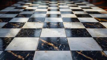 Black And White Checker floor Grunge Room. Checker floor empty space photo