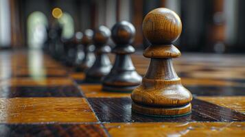 A set of pawns close-up, the concept of chess competitions and tournaments photo