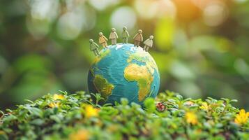 A team of people - save the earth, the concept of earth day photo