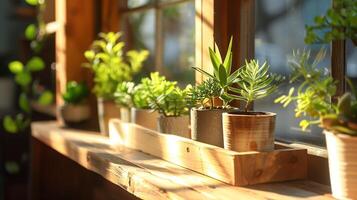 A small plant pot displayed in the window photo