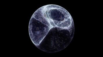 A dark, ethereal sphere with intricate, web-like patterns glowing faintly. Perfect for concepts of mystery, technology, or abstract sci-fi themes video