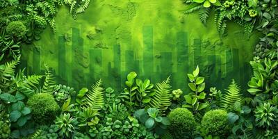3D model of Green city concept, copy space with place for text photo