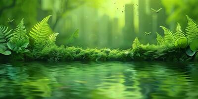 Green city concept, copy space with place for text photo