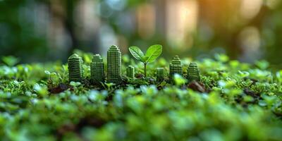 3D illustration of a green city, sustainable developmen and responsible environmental, ecology concept photo
